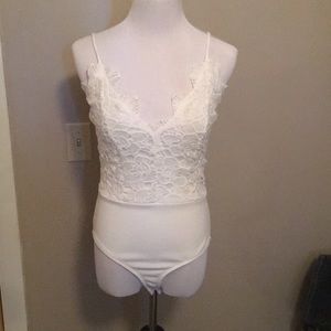 Charlotte Russe sexy white lace bodysuit